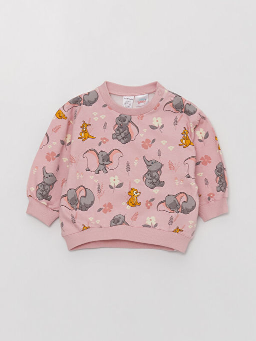 Bisiklet Yaka Uzun Kollu Dumbo Bask?l? K?z Bebek Sweatshirt ve Tayt 2li Tak?m - Waikiki фото 2