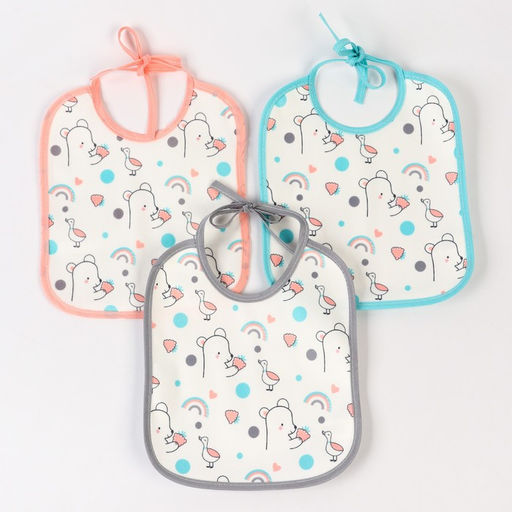 Цена за 3 шт. Нагрудник детский Крошка Я, 17х20 см цвет МИКС (фасовка 3 шт)  фото 2