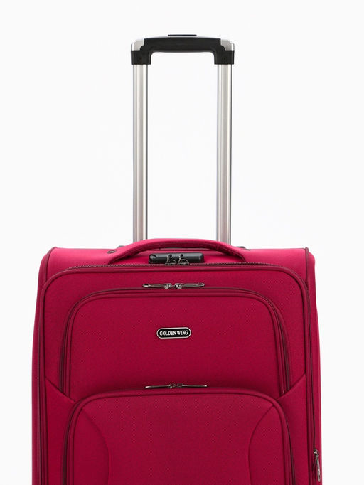 Чемодан на колёсах средний 72 л (M), на молнии, с увеличением, кодовый замок, 4 колеса, красный