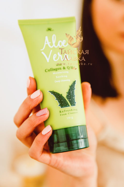 Пенка д/умывания Освежающая Алоэ Вера, Коллаген и Q10 ARON
150 гр  фото 4