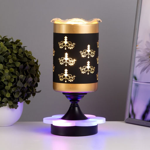 Аромалампа с подсветкой «Фигура» E14 40 Вт +RGB черный 10×10×24.5 см