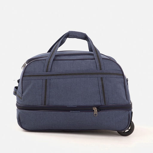 Сумка дорожная на колёсах, отдел на молнии, с увеличением, наружный карман, цвет синий - Simaland фото 2