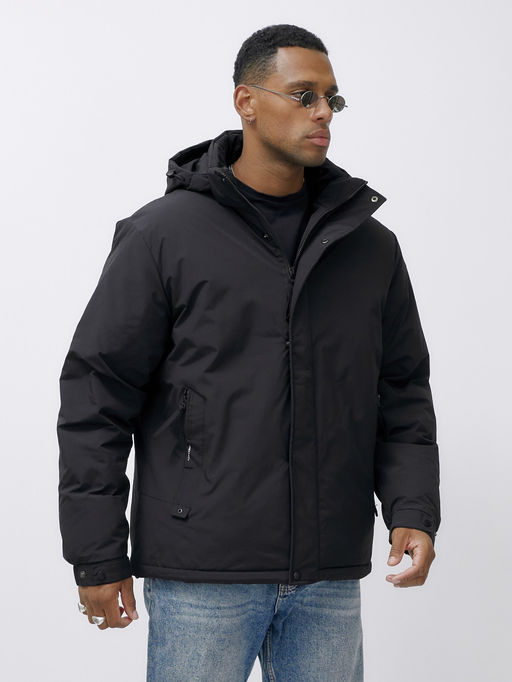 Куртка спортивная мужская зимняя большого размера черного цвета 633Ch - Mtforce фото 9