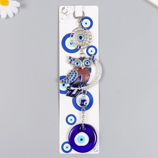 Подвеска от сглаза «Медальон и сова на ветке», 24 см