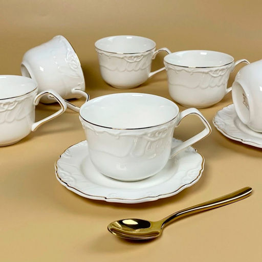 Чайный набор 12пр. КРОКУС ЗОЛОТО в под.уп. Фарфор арт.109-236 /LENARDI/