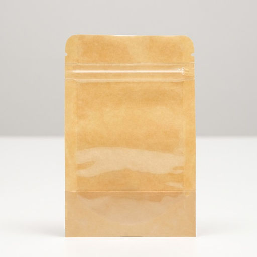 Цена за 50 шт. Пакет Zip - lock Крафт с прозрачной стенкой 9×12 + 2 см