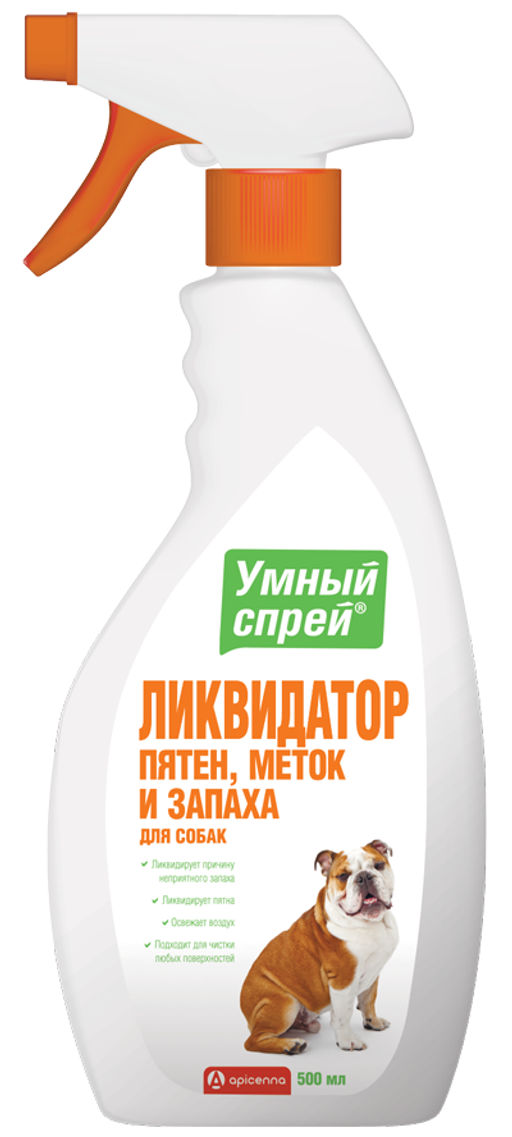 Умный Спрей ликвидатор пятен, меток и запаха для собак