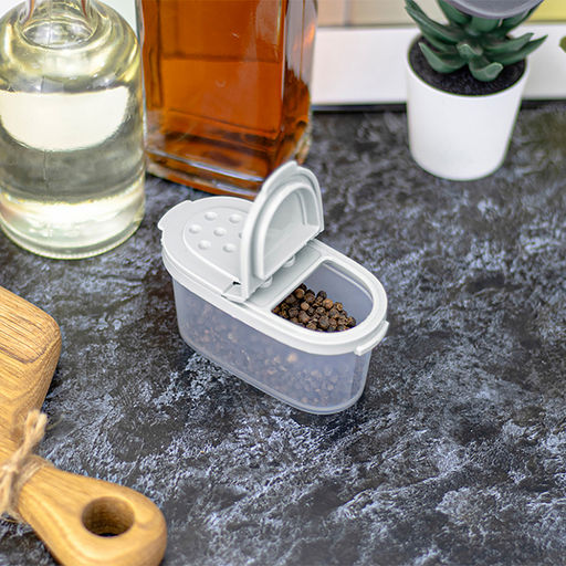 Контейнер для специй пластмассовый 120мл, 5х5х10,5см, смоки (Россия)