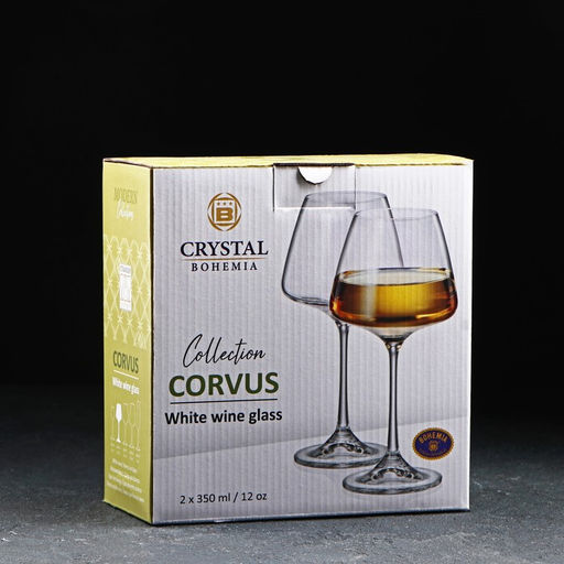 Бокалы для вина Corvus, 350 мл, набор 2 шт., стекло, прозрачные