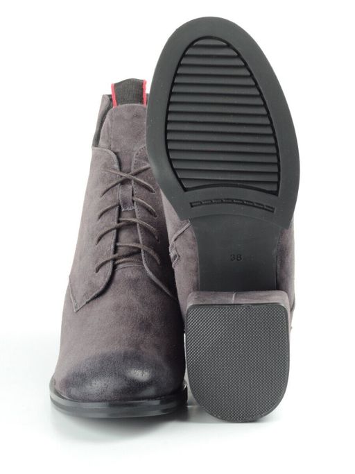 04-R178-2 GREY Ботинки зимние женские (натуральная замша, натуральный мех) - Фабричный китай фото 17