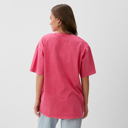 Футболка из вареного хлопка женская MIST Insanity, розовая, размер S