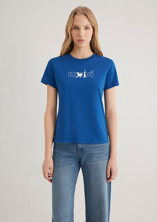 Mavi Kedi Logo Bask?l? Mavi Tisort  фото 3