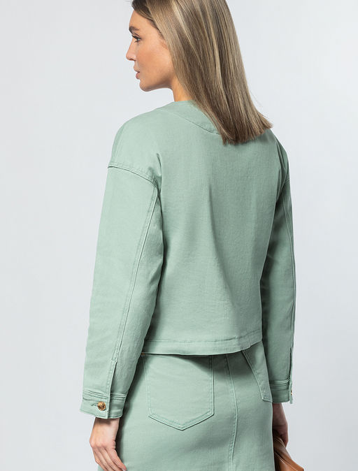 VILATTE / Куртка-жакет из эластичного денима фото 11