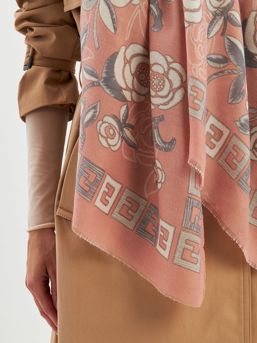 Большой, мягкий, тонкий и очень нежный двусторонний палантин с рисунком. - Tantino фото 16