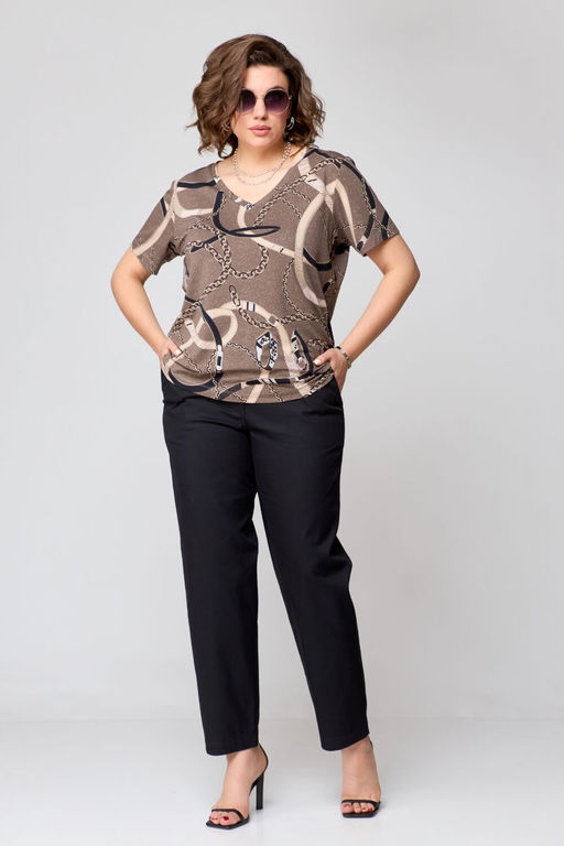 Футболка Bliss 174 коричневый (принт цепи)