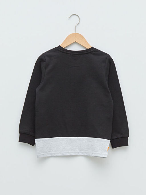 Bisiklet Yaka Yaz? Bask?l? Uzun Kollu Erkek ?ocuk Sweatshirt - Waikiki фото 2