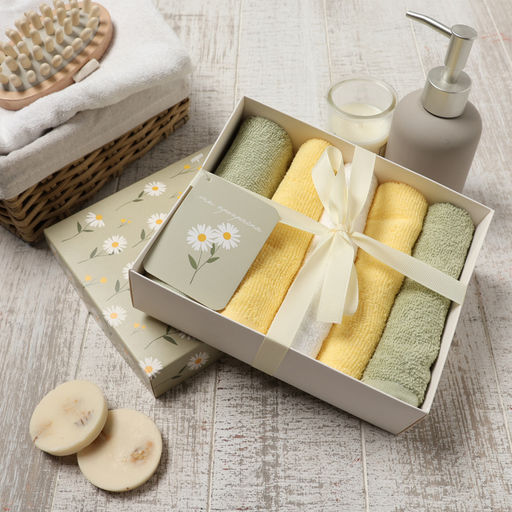 Набор махровых салфеток «Этель. Ромашки», 30×30 см - 5 шт., хлопок 100%