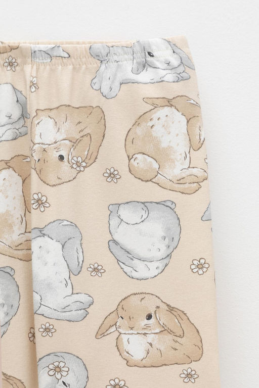 Crockid _ КР 4074-1/песчаный,зайчики и ромашки к563 брюки (лосины) для дев  фото 2