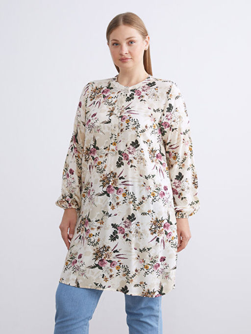 Hakim Yaka ?i?ekli Kad?n Tunik