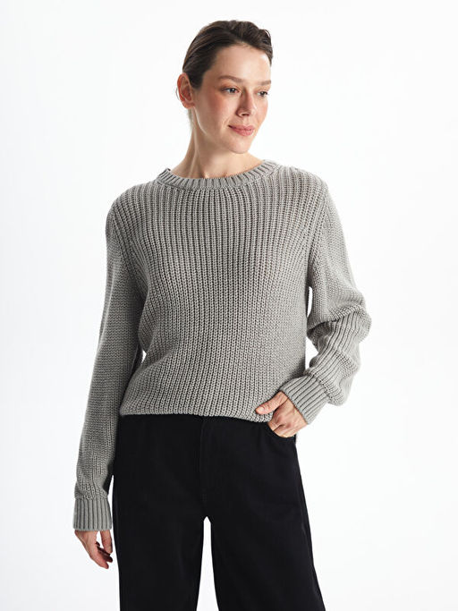 Bisiklet Yaka D?z Uzun Kollu Kad?n Triko Kazak - Waikiki фото 3