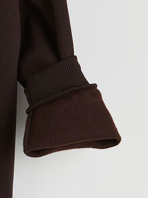 Bisiklet Yaka Ay? Teddy Bask?l? Erkek ?ocuk Kal?n Sweatshirt