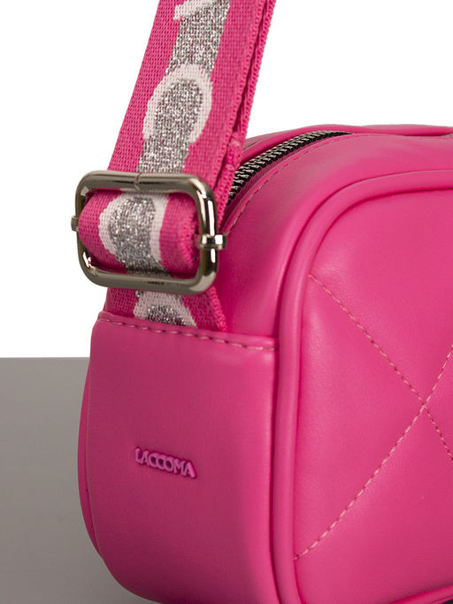 LACCOMA сумка Доминика-Ф826-ярко-розовый эко кожа хлопок  фото 3