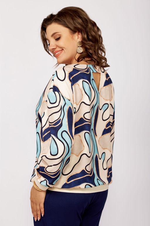 Блуза Swallow 803.2 черный+серебряный узор фото 772