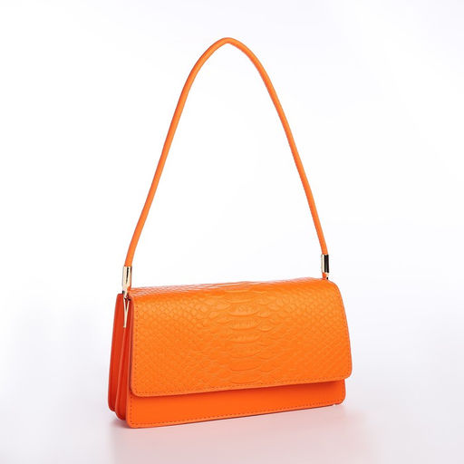 Сумка-багет на клапане, цвет оранжевый - Nazamok фото 5