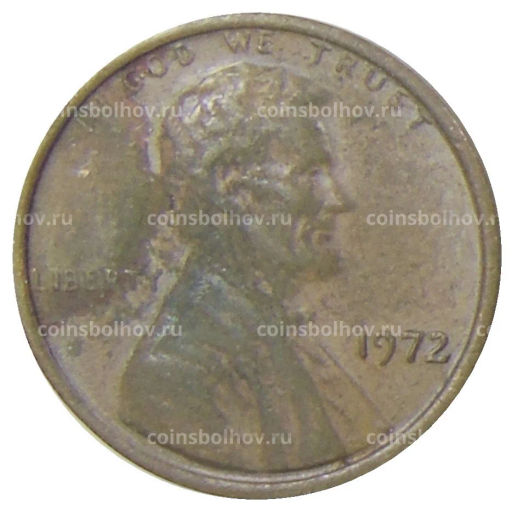 Монета 1 цент 1972 года США