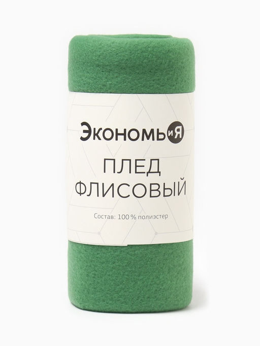 Плед флисовый «Экономь и Я», 150×180 см, 160 г/м², зелёный