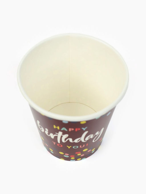 Цена за 10 шт. Стакан одноразовый бумажный Happy Birthday, 250 мл