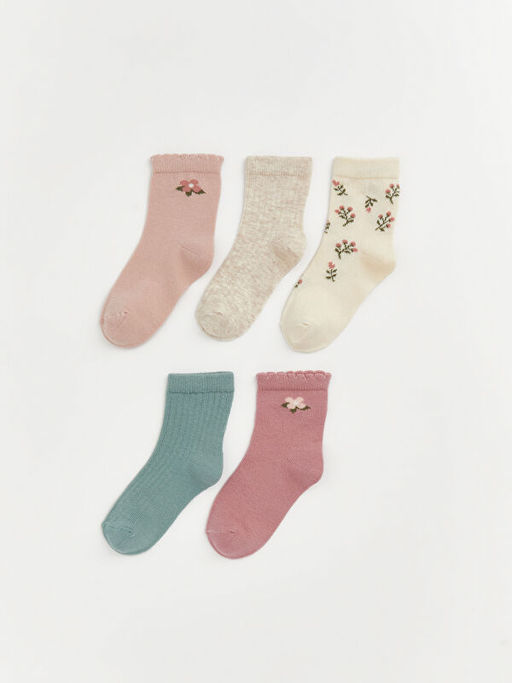 Desenli K?z Bebek Soket ?orap 5li