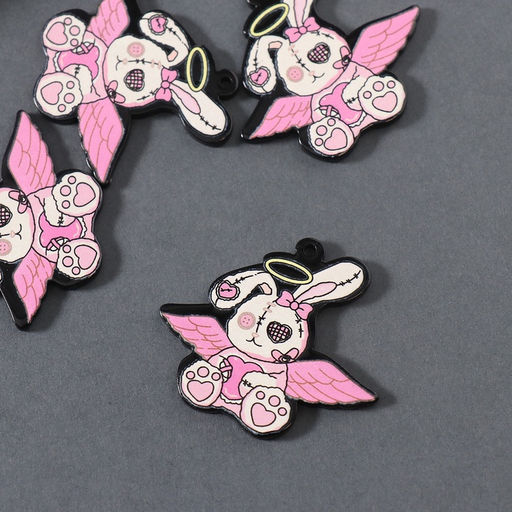 Цена за 4 шт. Декор для творчества акрил двусторонний «Зомби-зайка», 3.6×4.2×0.2 см