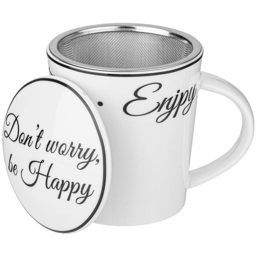 КРУЖКА ЗАВАРОЧНАЯ LEFARD BON APPETIT С МЕТАЛЛ. СИТОМ И ФАРФОР. КРЫШКОЙ 320 МЛ  фото 3