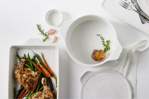 Форма для запекания, 28х20 см, с крышкой, фарфор P, прямоугольная, молочная, в крапинку, Speckle - Maxwell & Williams фото 7