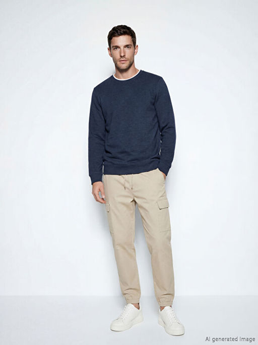 Bisiklet Yaka Erkek Sweatshirt