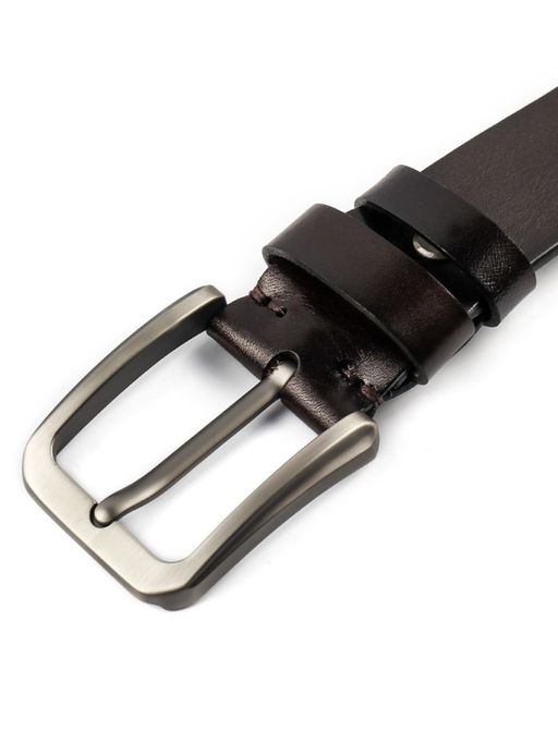 Мужской кожаный ремень Dierhoff ДРК 3055/1-40 Коричневый - Sergio valentini фото 7