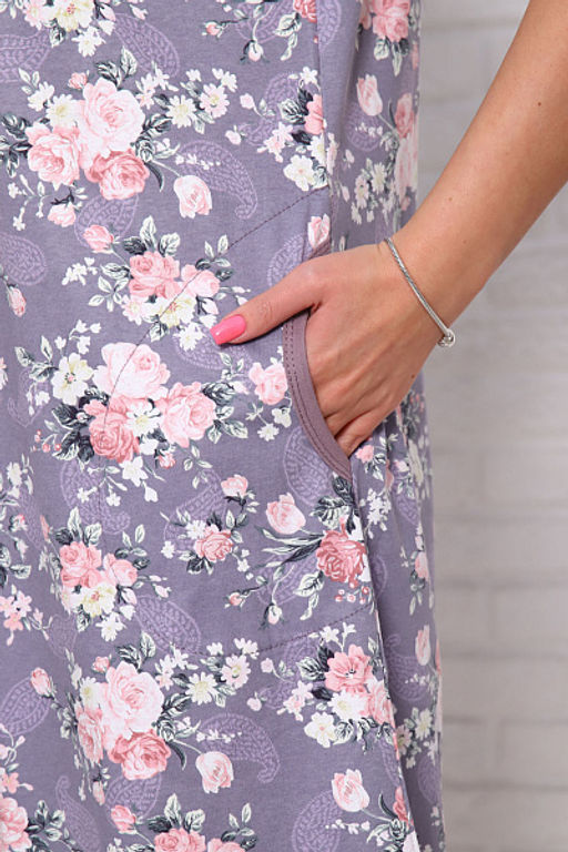 Халат женский с карманами на молнии "Розы" (933-5)