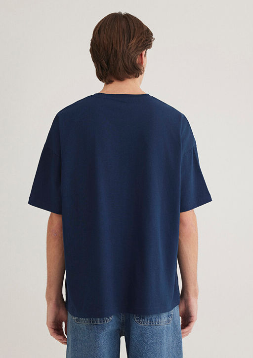 M Logo Bask?l? Lacivert Tisort - Mavi фото 5