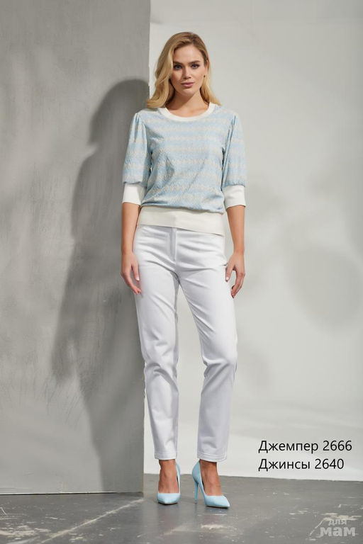 Джемпер 2660 голубой - Niv niv fashion фото 4
