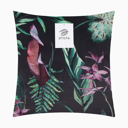 Наволочка декоративная Этель Tropical leaves 45х45см, полиэстер, велюр  фото 5
