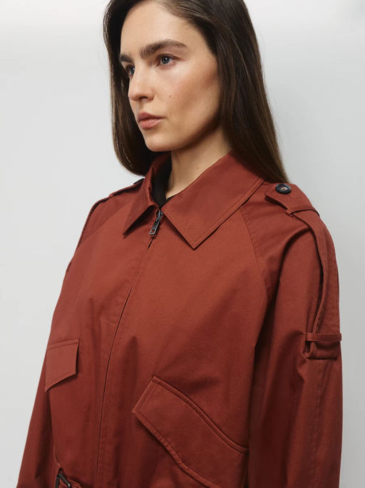 Хлопковая укороченная куртка с ремнем ZR2604102204-21 / Zarina  фото 6