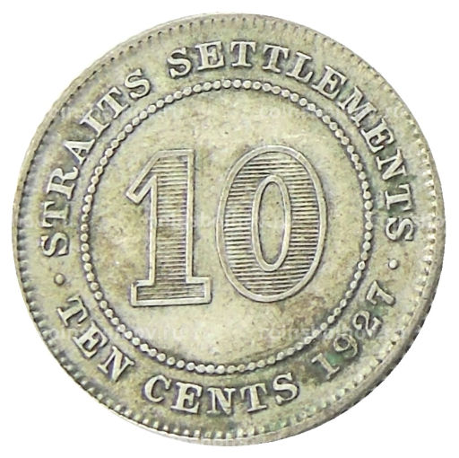 10 центов 1927 года Стрейтс Сетлментс