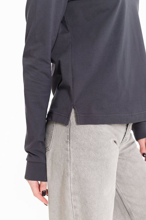 Лонгслив-поло М324272б Серый - Елена фото 7