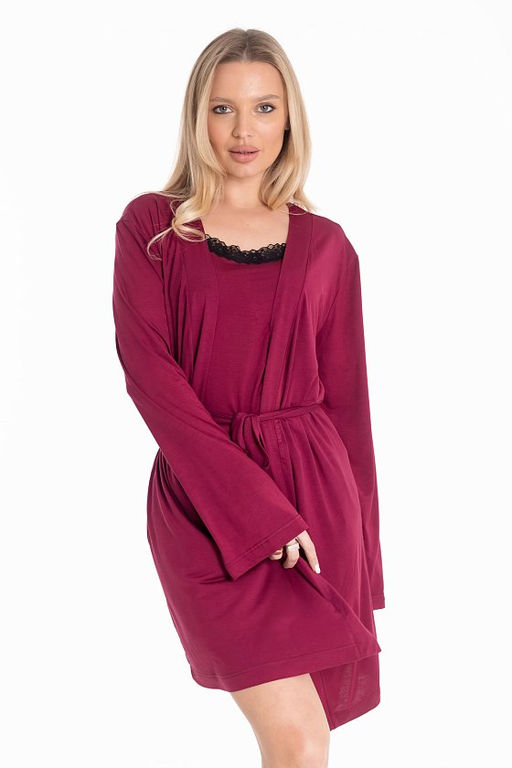 Халат М325087б бордовый - Елена фото 2