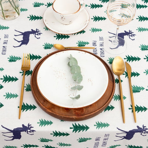 Скатерть Доляна Елочки 145х2003см,100%пэ, рогожка 130 гр/м  фото 2