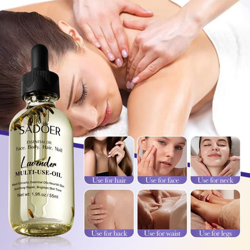 SADOER Масло лаванды для лица, тела, волос, ногтей, 55мл. фото 6