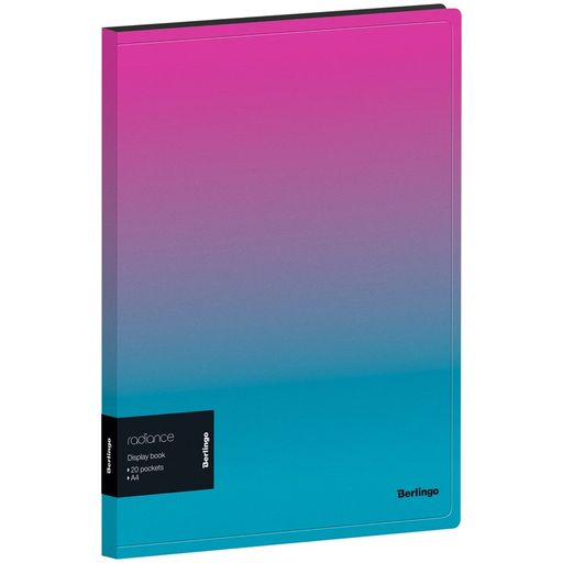Папка 20 вкладышей BERLINGO "Radiance" 17мм, 600мкм, градиент, розовый/голубой (DB4_20002) с внутр. карманом