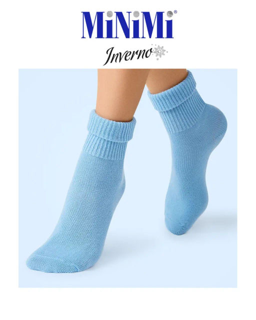 MINI INVERNO 3301 носки жен. 26% Шерсть, 62% Акрил, 10% Полиамид, 2% Эластан - azzurro - Minimi фото 2