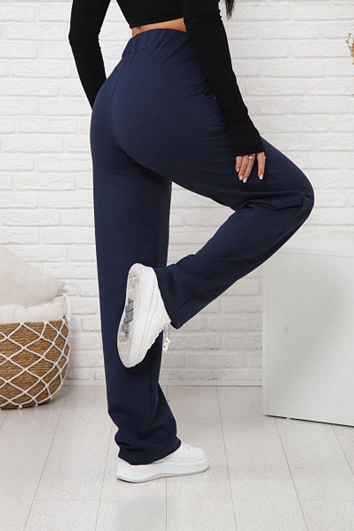 Брюки с карманами футер с лайкрой (01038, темно-синий) - Плиона фото 10